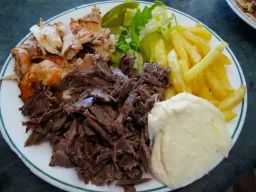 mix shawarma portion chicken and lamb