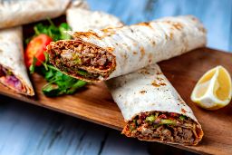 mix chicken and lamb shawarma wrap